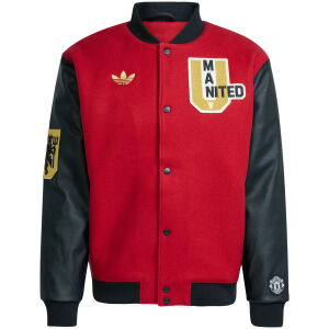Mens Manchester United adidas Originals Varsity Jacket Red 2025