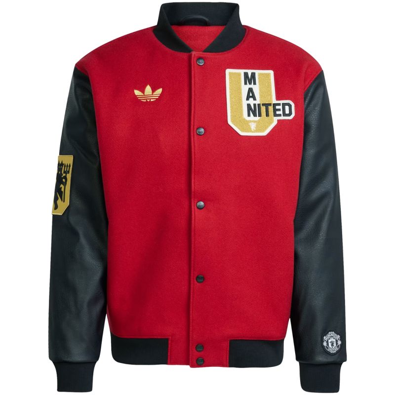 Mens Manchester United adidas Originals Varsity Jacket Red 2025