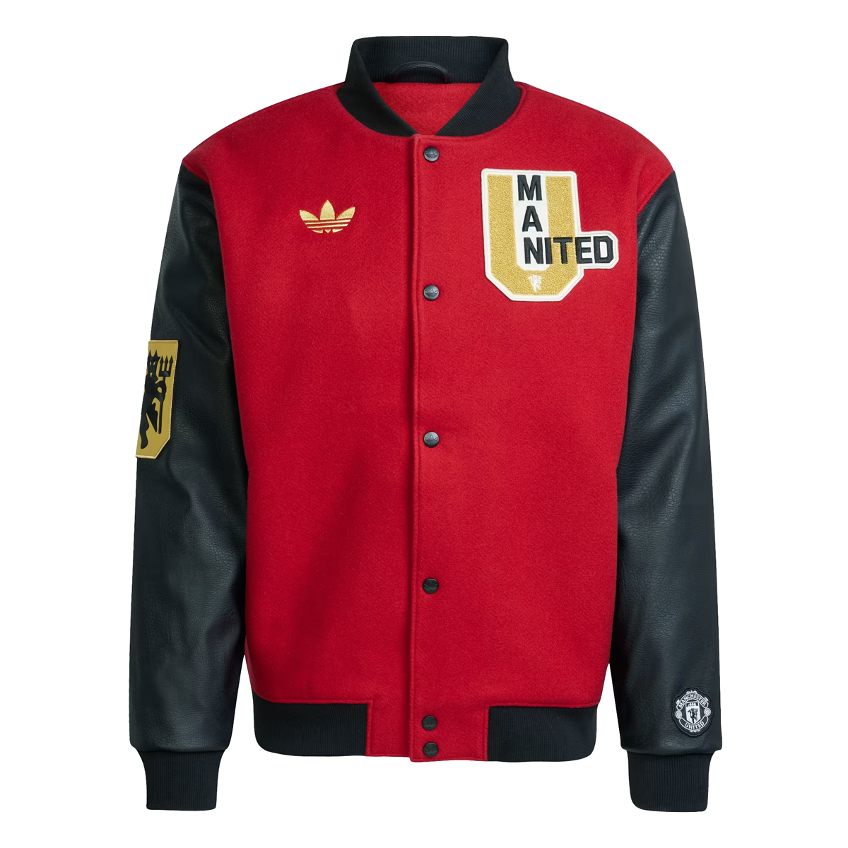 Mens Manchester United adidas Originals Varsity Jacket Red 2025