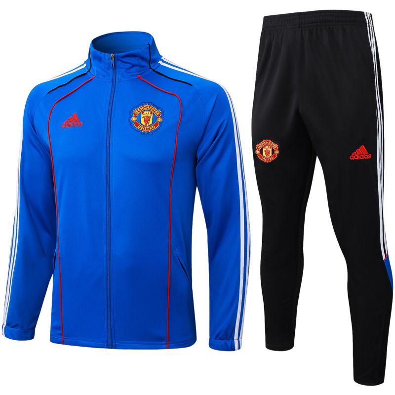 Mens Manchester United Jacket + Pants Training Suit Blue 2025/26-cheap jerseys