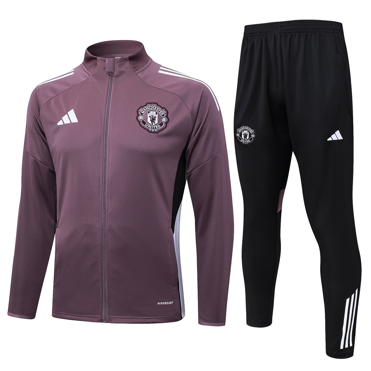 Mens Manchester United Jacket + Pants Training Suit Purplish Grey 2025/26