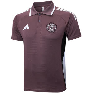 Mens Manchester United Polo Shirt Purplish Grey 2025/26