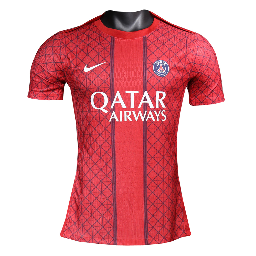 Mens PSG Pre-Match Short Training Authentic Red Jersey 2025/26 – Match