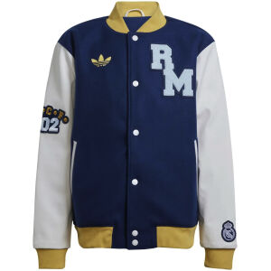 Mens Real Madrid adidas Originals Varsity Jacket Navy 2025