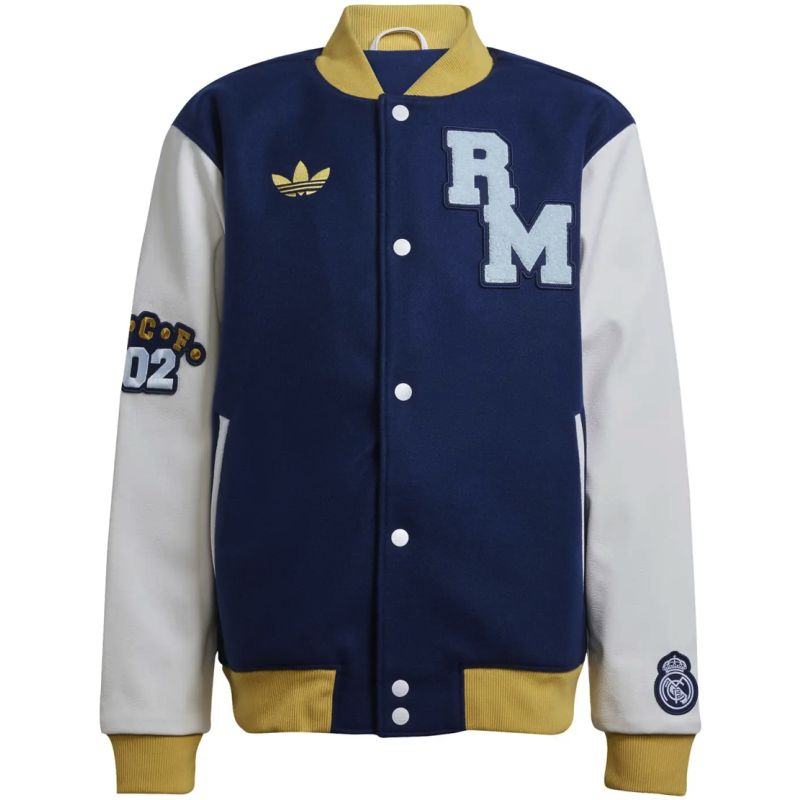Mens Real Madrid adidas Originals Varsity Jacket Navy 2025