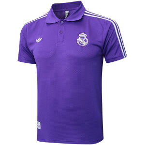 Mens Real Madrid Polo Shirt Purple 2025/26