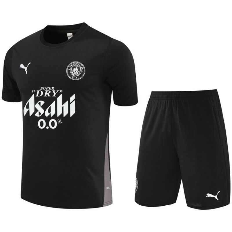 Mens Manchester City Short Training Suit Black 2025/26-cheap jerseys
