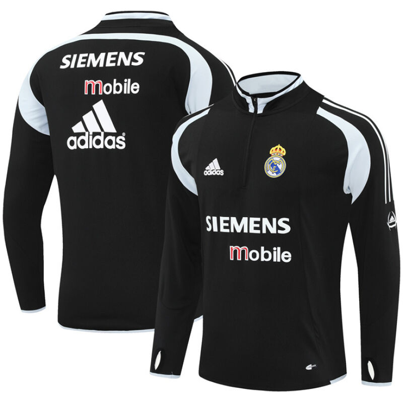Mens Real Madrid Retro Training Top Black 2004/05-cheap jerseys