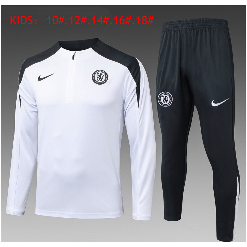 Kids Chelsea Training Suit White 2025/26-cheap jerseys