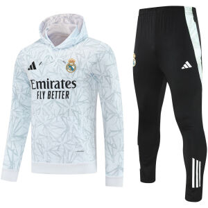 Mens Real Madrid Hoodie Sweatshirt + Pants Training Suit White 2025/26-cheap jerseys