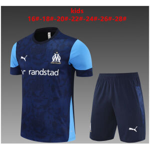 Kids Olympique Marseille Short Training Suit Royal 2025/26-cheap jerseys