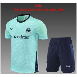 Kids Olympique Marseille Short Training Suit Green 2025/26-cheap jerseys