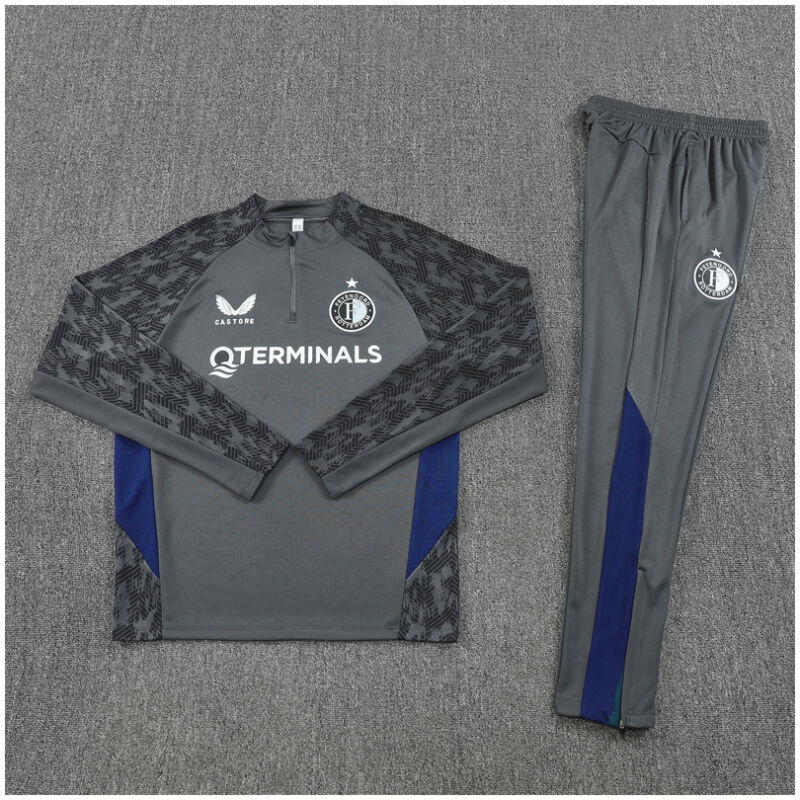 Kids Feyenoord Training Suit Grey 2025/26-cheap jerseys