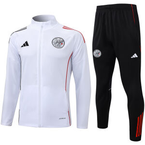 Mens Ajax Jacket + Pants Training Suit White 2025/26-cheap jerseys