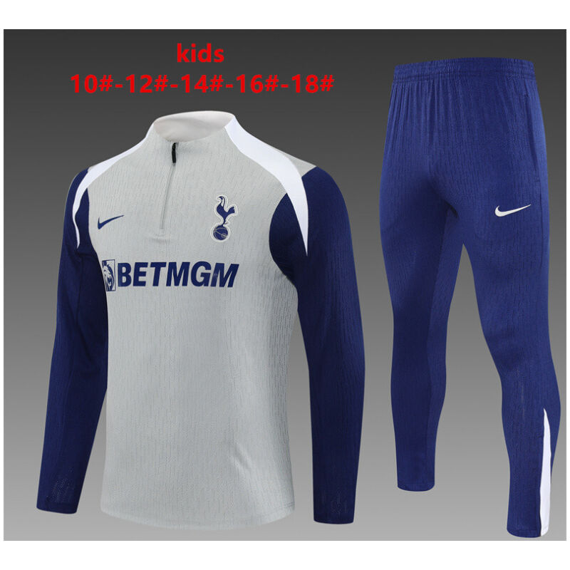 Kids Tottenham Hotspur Training Suit Grey 2025/26-cheap jerseys