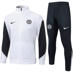 Mens Chelsea Jacket + Pants Training Suit White 2025/26-cheap jerseys