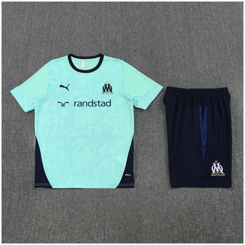 Kids Olympique Marseille Short Training Suit Green 2025/26-cheap jerseys