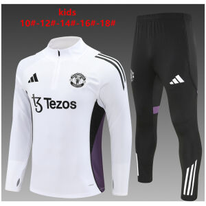 Kids Manchester United Training Suit White 2025/26-cheap jerseys