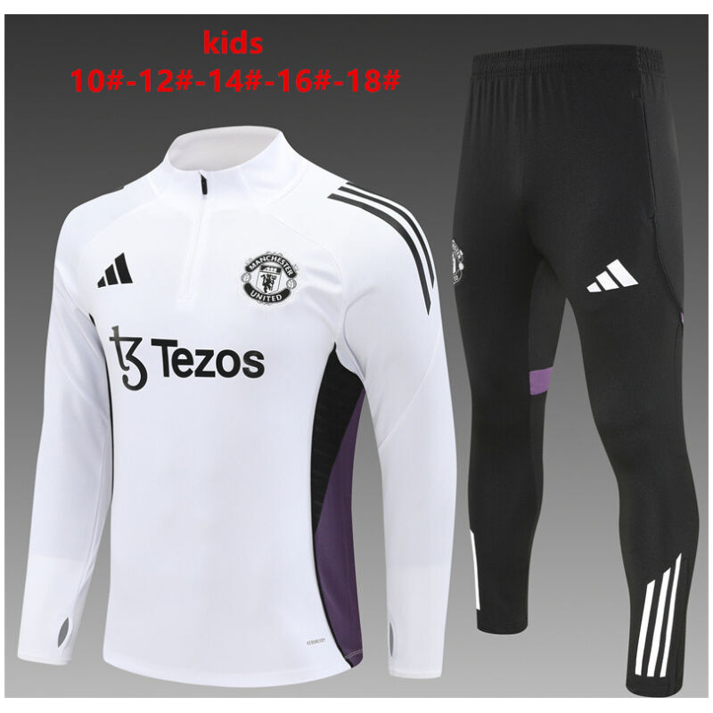 Kids Manchester United Training Suit White 2025/26-cheap jerseys
