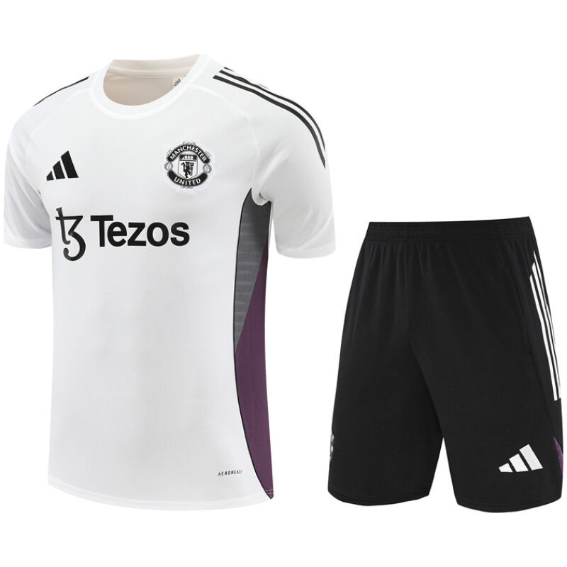 Mens Manchester United Short Training Suit White 2025/26-cheap jerseys