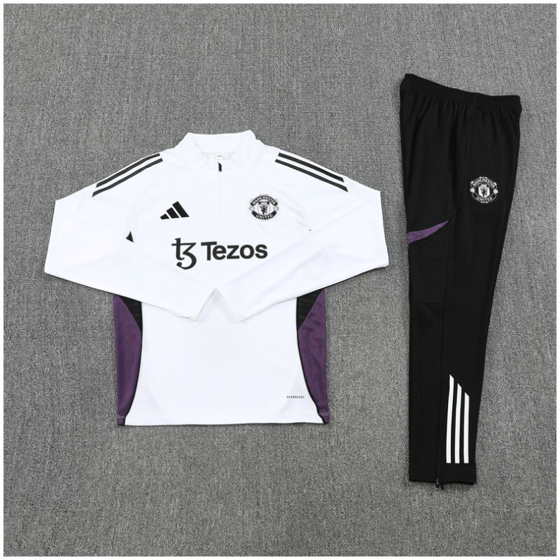 Kids Manchester United Training Suit White 2025/26-cheap jerseys