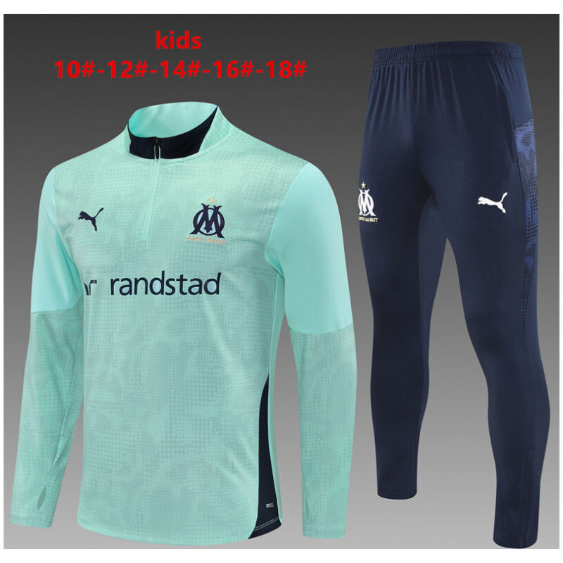 Kids Olympique Marseille Training Suit Green 2025/26-cheap jerseys