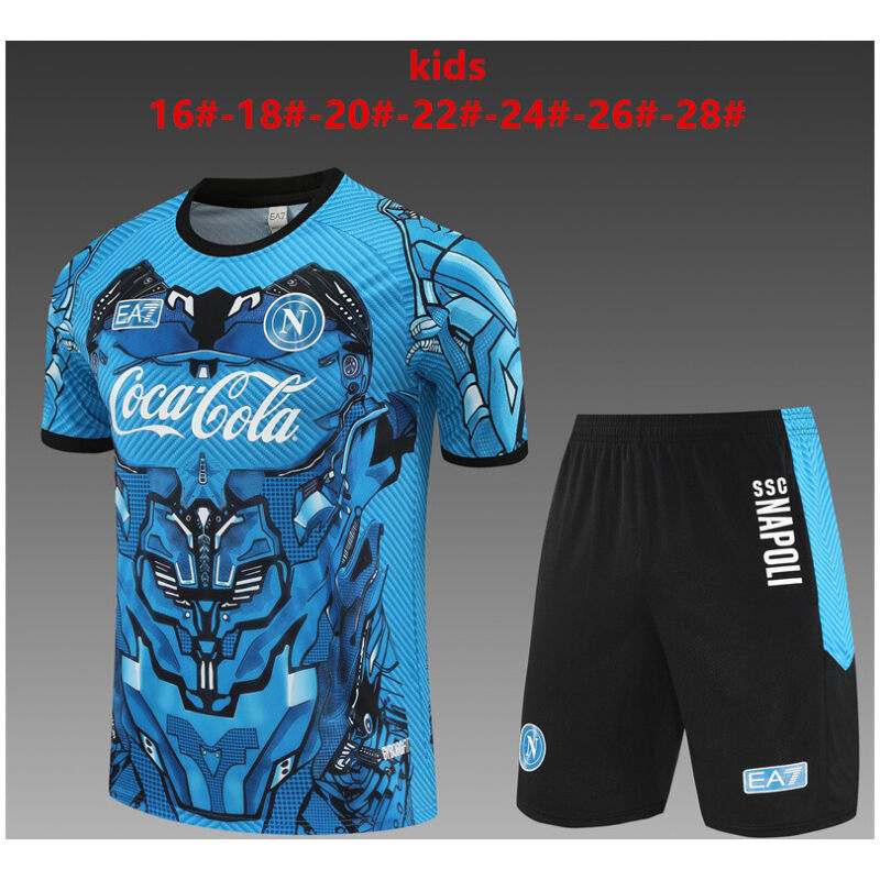 Kids Napoli Short Training Suit Blue 2025/26-cheap jerseys