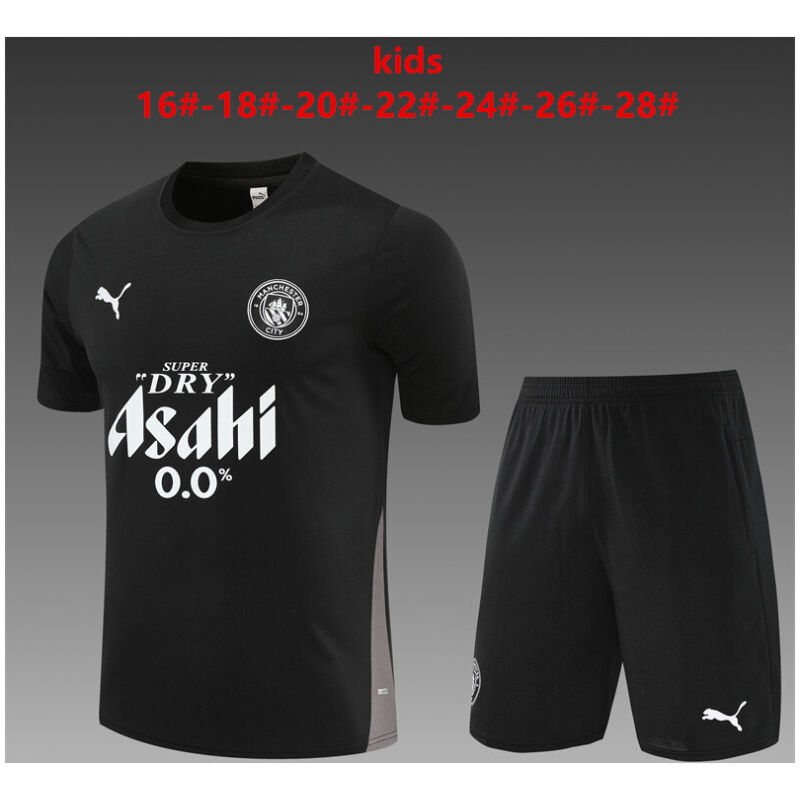 Kids Manchester City Short Training Suit Black 2025/26-cheap jerseys