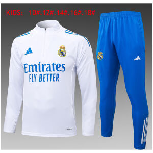 Kids Real Madrid Training Suit White 2025/26-cheap jerseys