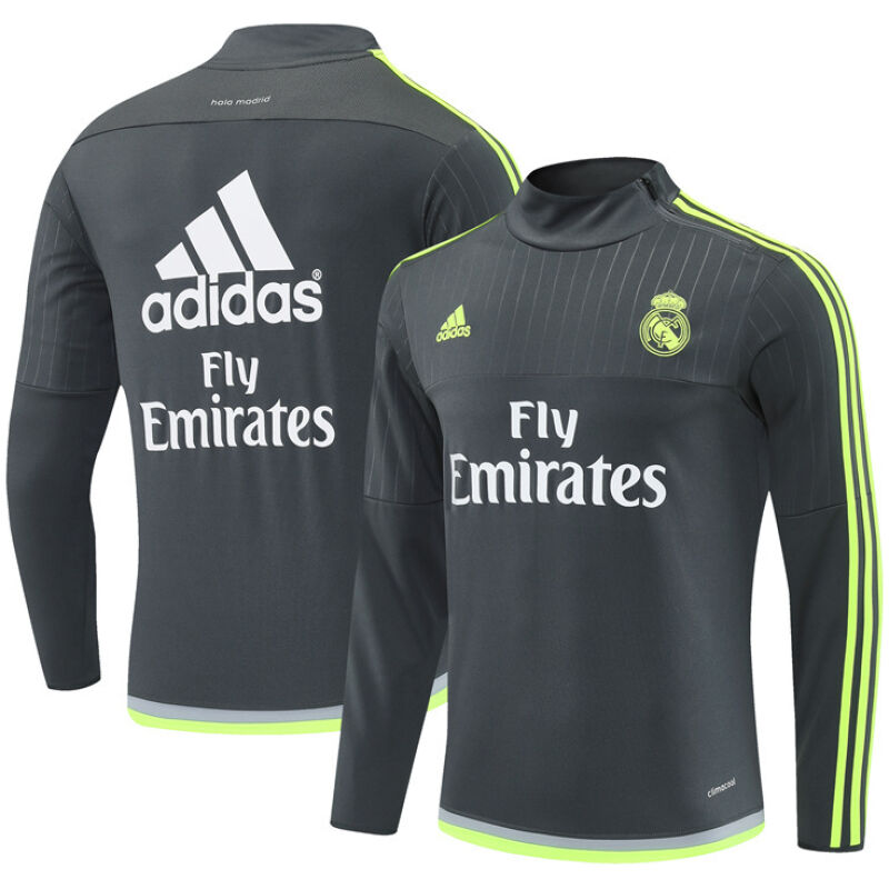 Mens Real Madrid Retro Training Top Grey 2015/16-cheap jerseys