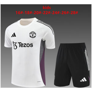 Kids Manchester United Short Training Suit White 2025/26-cheap jerseys