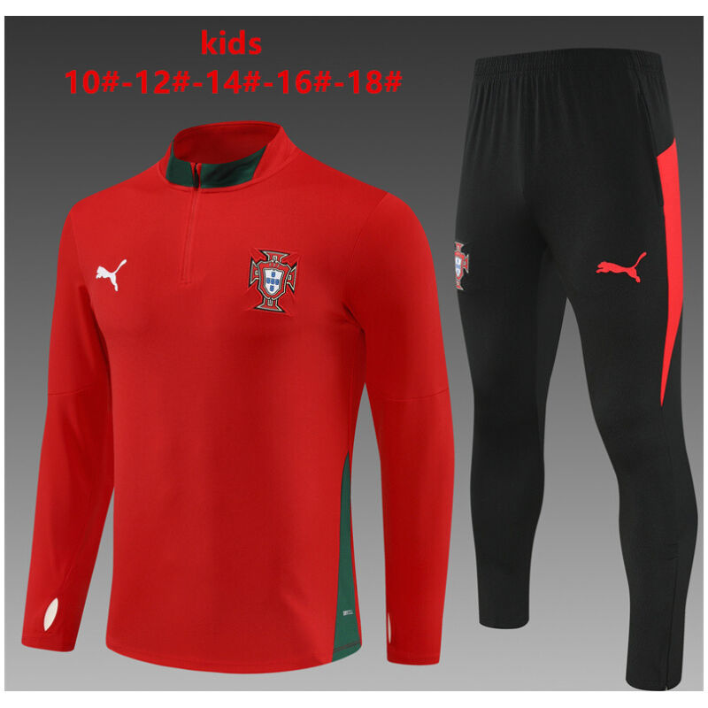 Kids Portugal Training Suit Red 2025-cheap jerseys
