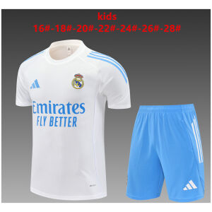 Kids Real Madrid Short Training Suit White 2025/26-cheap jerseys