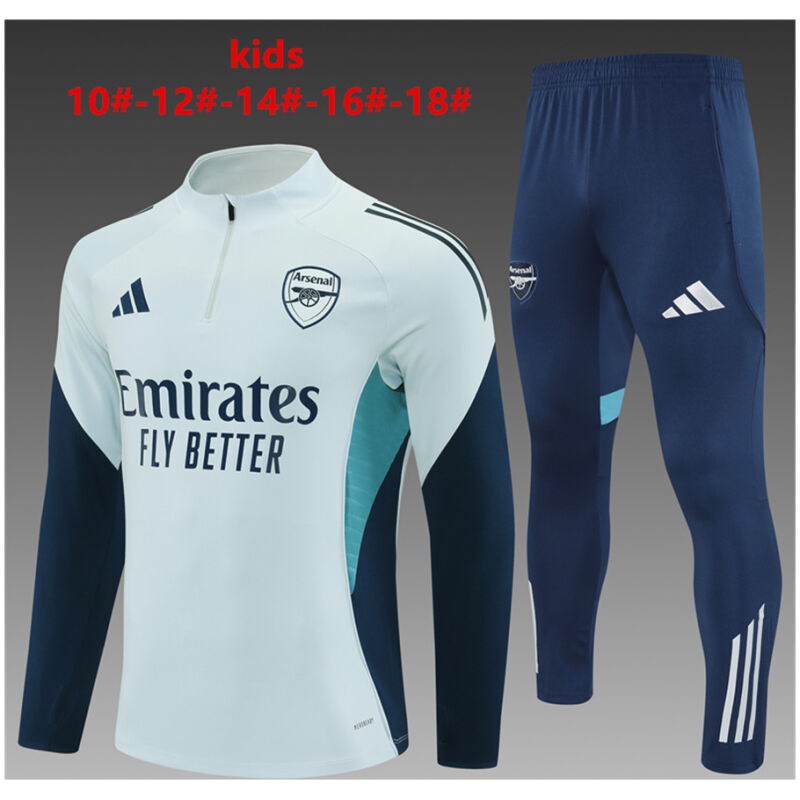 Kids Arsenal Training Suit Light Grey 2025/26-cheap jerseys