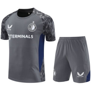 Mens Feyenoord Short Training Suit Grey 2025/26-cheap jerseys