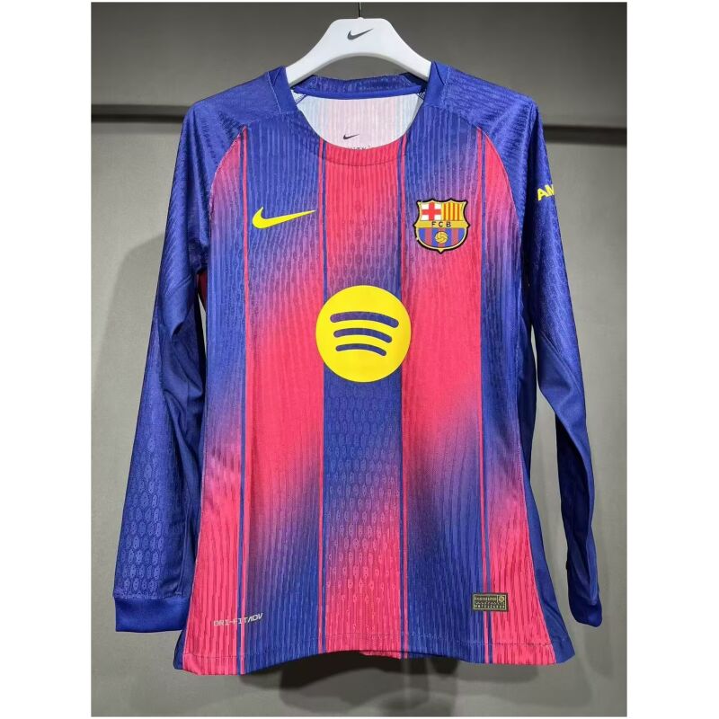 Mens Barcelona Home Authentic Jersey Long Sleeve 2025/26 – Match-cheap jerseys