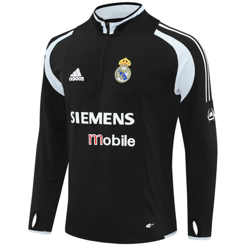 Mens Real Madrid Retro Training Top Black 2004/05-cheap jerseys