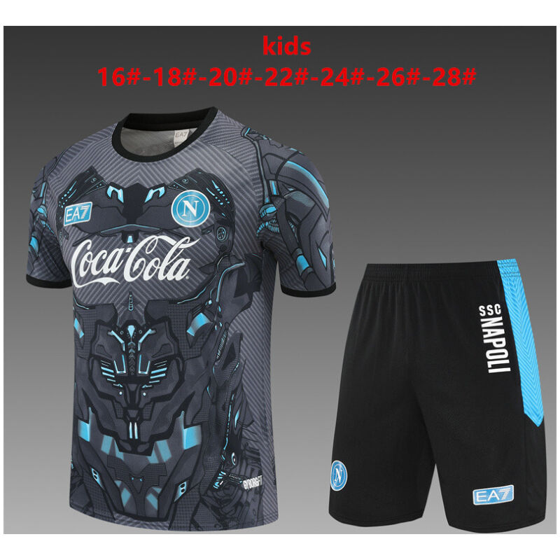 Kids Napoli Short Training Suit Grey 2025/26-cheap jerseys