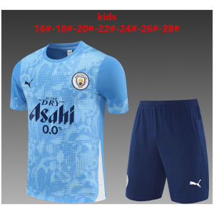Kids Manchester City Short Training Suit Blue 2025/26-cheap jerseys