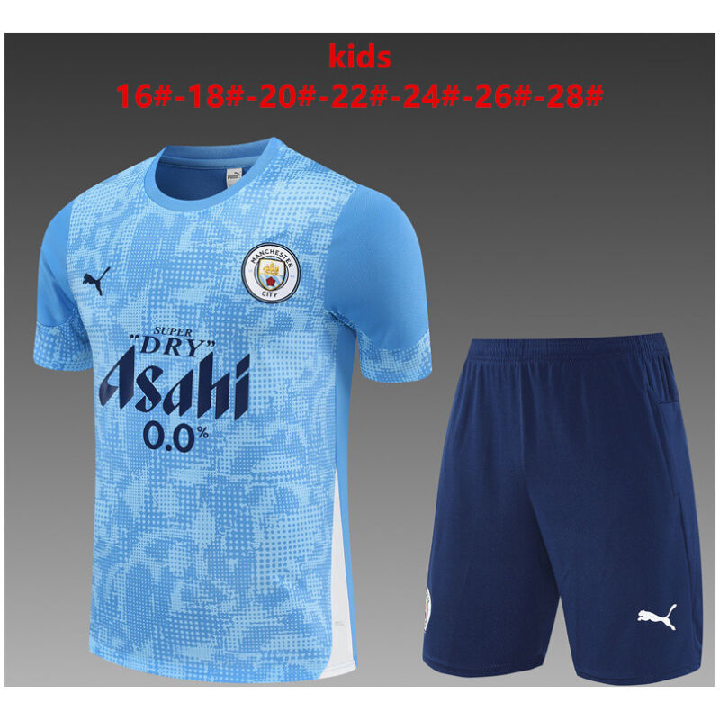 Kids Manchester City Short Training Suit Blue 2025/26-cheap jerseys