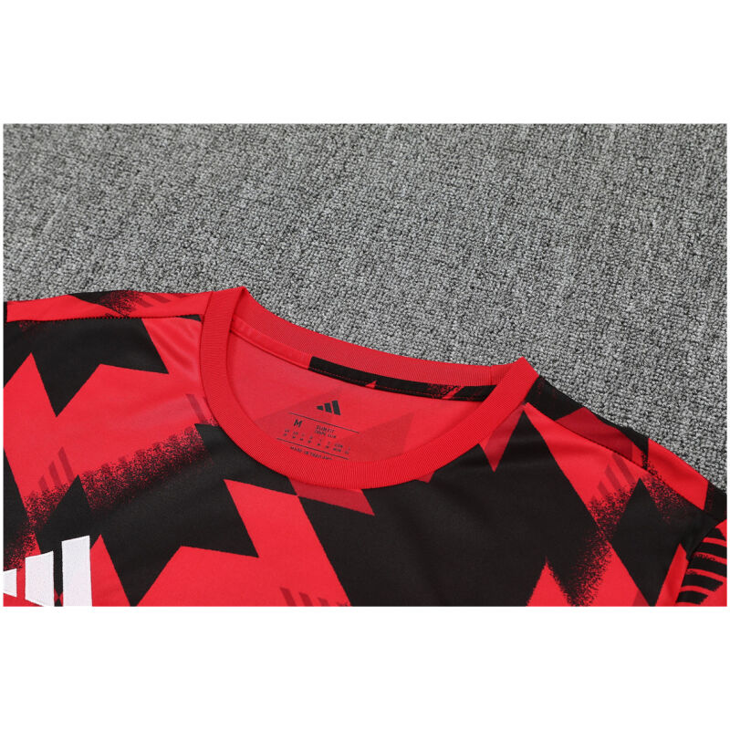 Mens Manchester United Short Training Suit Red – Black 2025/26-cheap jerseys