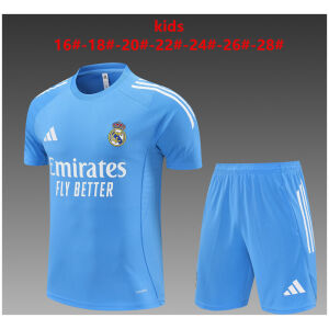 Kids Real Madrid Short Training Suit Blue 2025/26-cheap jerseys
