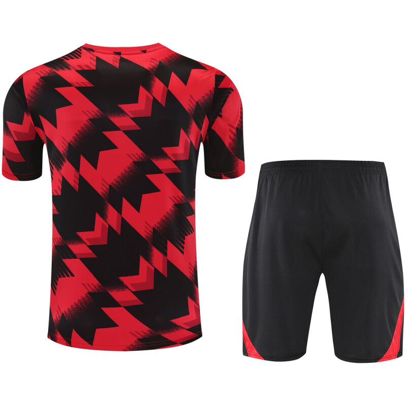 Mens Manchester United Short Training Suit Red – Black 2025/26-cheap jerseys