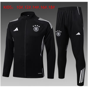 Kids Germany Jacket + Pants Training Suit Black 2025-cheap jerseys