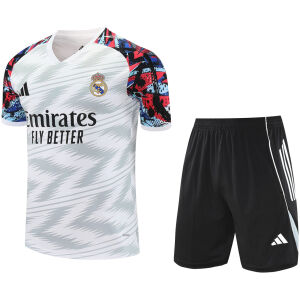 Mens Real Madrid Short Training Suit White – Grey 2025/26-cheap jerseys