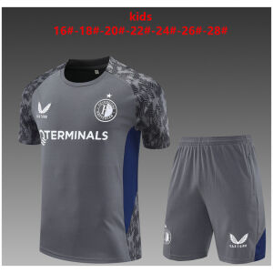 Kids Feyenoord Short Training Suit Grey 2025/26-cheap jerseys