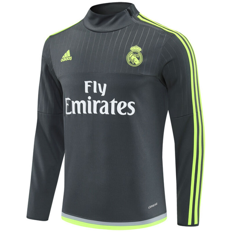 Mens Real Madrid Retro Training Top Grey 2015/16-cheap jerseys