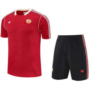 Mens Manchester United Short Training Suit Red 2025/26-cheap jerseys