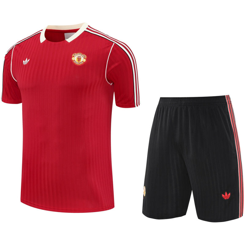 Mens Manchester United Short Training Suit Red 2025/26-cheap jerseys