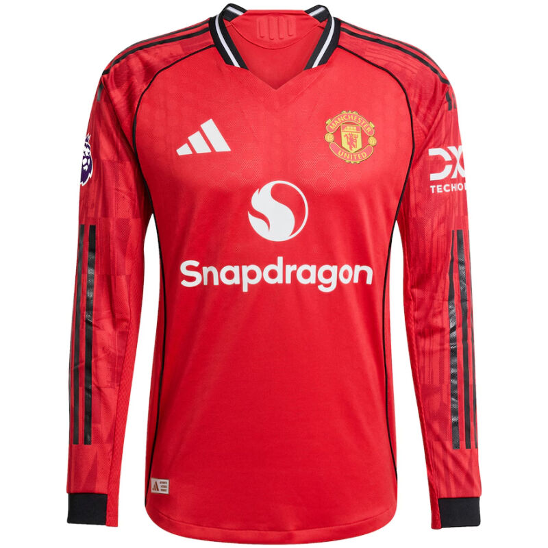 Mens Manchester United Home Authentic Jersey Long Sleeve 2025/26 – Match-cheap jerseys